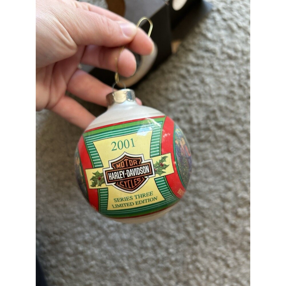 2001 Harley Davidson Christmas Ornament “Bringing Home The Tree” Series 3 LE